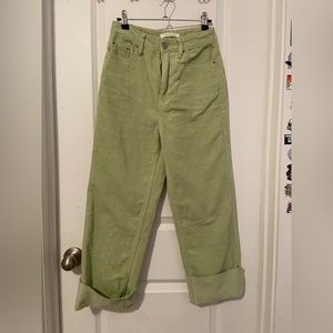 PacSun lime green 90’s boyfriend style corduroy jeans